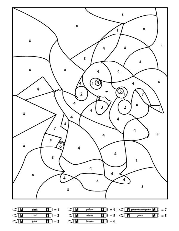 3 Free Pokemon Color By Number Printable Worksheets 