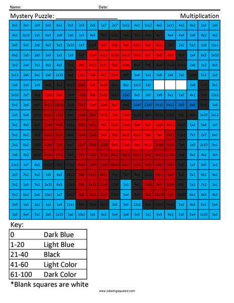 Among Us Multiplication Coloring Coloring Squared