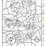 Beach Themed Color By Number 5 Printables Kindergarten