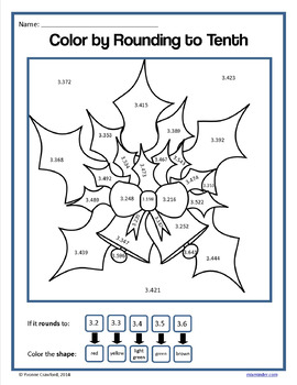 Christmas Color By Number 5th Grade Color By Decimals 