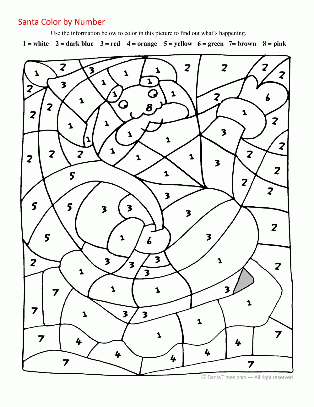 Christmas Color By Number Free Printable Coloring Page Christmas Color by Number Free Printable Coloring Page