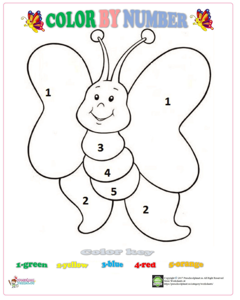 Color By Number Butterfly Worksheet Pintura Pano De