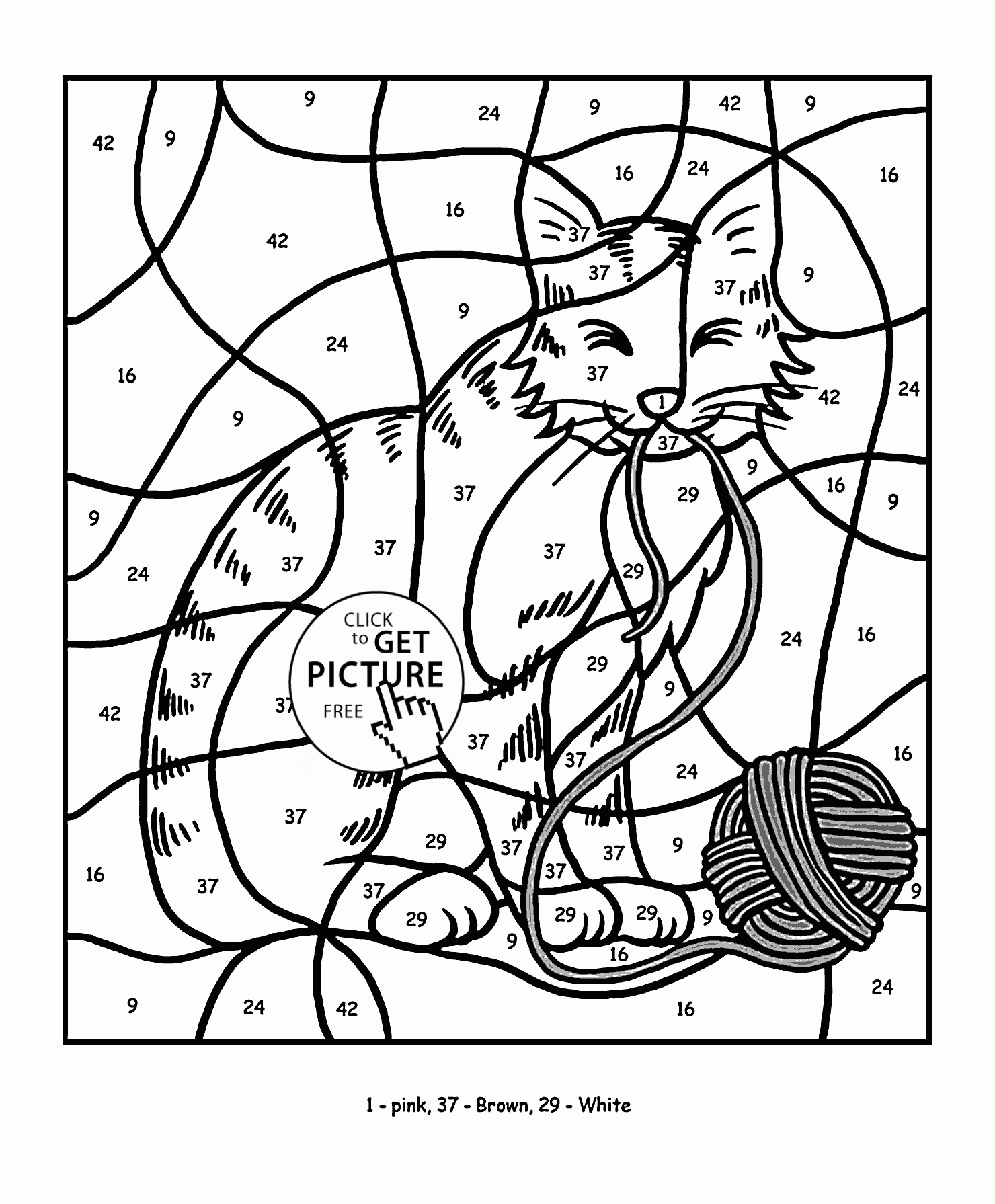 Color By Number Cat Coloring Page For Kids Education Color By Number Cat Coloring Page For Kids Education