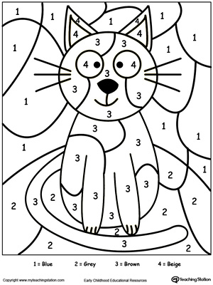 Color By Number Cat MyTeachingStation Color By Number Cat MyTeachingStation