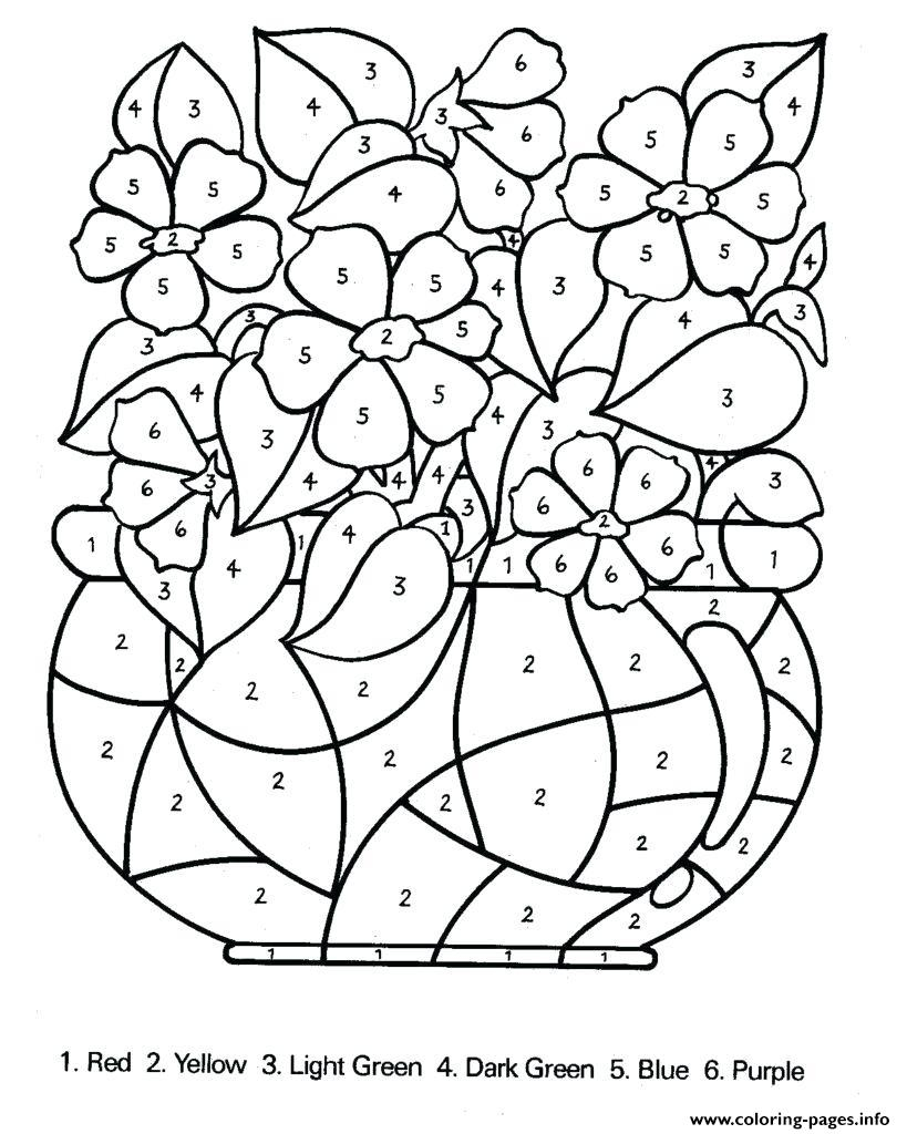 Color By Number Difficult In For Adults Coloring Pages 