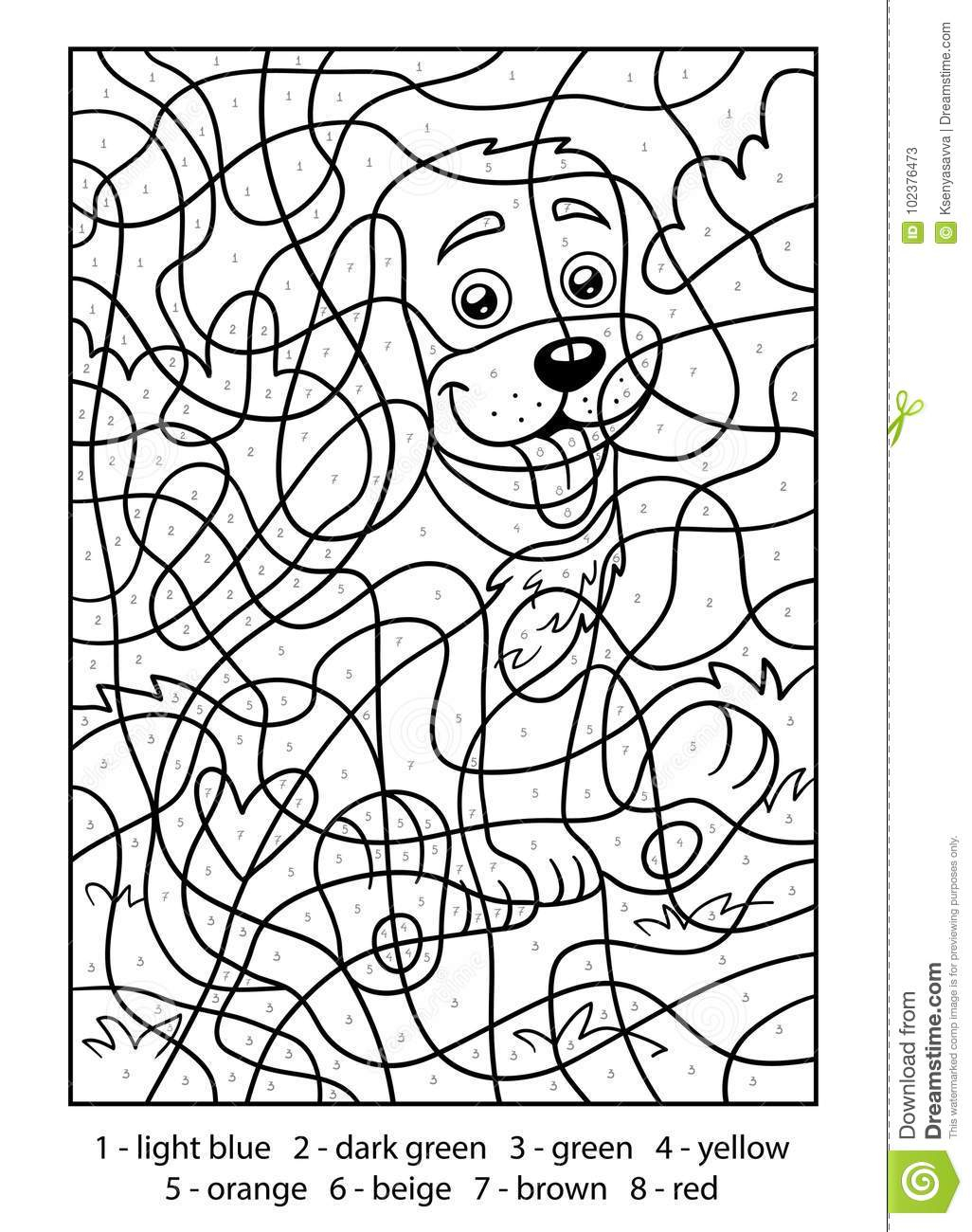 Color By Number Dog Stock Vector Illustration Of Color By Number Dog Stock Vector Illustration Of