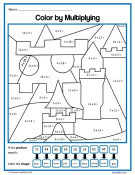 Color By Number Fourth Grade Color By Multiplication And 