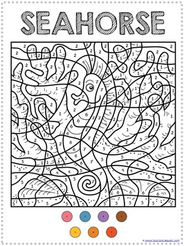 Color By Number Ocean Animals Coloring Pages 1 1 1 1