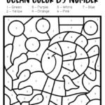 Color By Number Ocean Preschool Worksheets Under The Sea