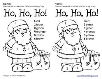 Color By Number Santa By Maria Gavin Teachers Pay Teachers