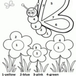 Color By Number Spring Worksheet For Kids Color