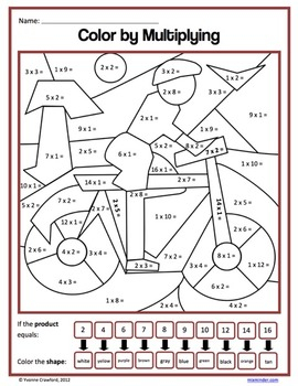 Color By Number Third Grade Color By Multiplication And 