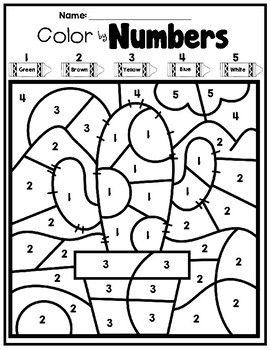Color By Number To 5 Numbers Preschool Teaching Numbers