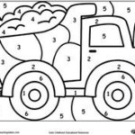 Color By Number Truck Preschool Coloring Pages