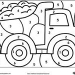 Color By Number Truck Preschool Coloring Pages