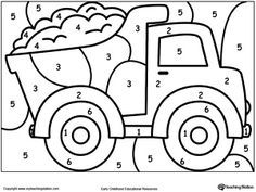 Color By Number Truck Preschool Coloring Pages Color By Number Truck Preschool Coloring Pages