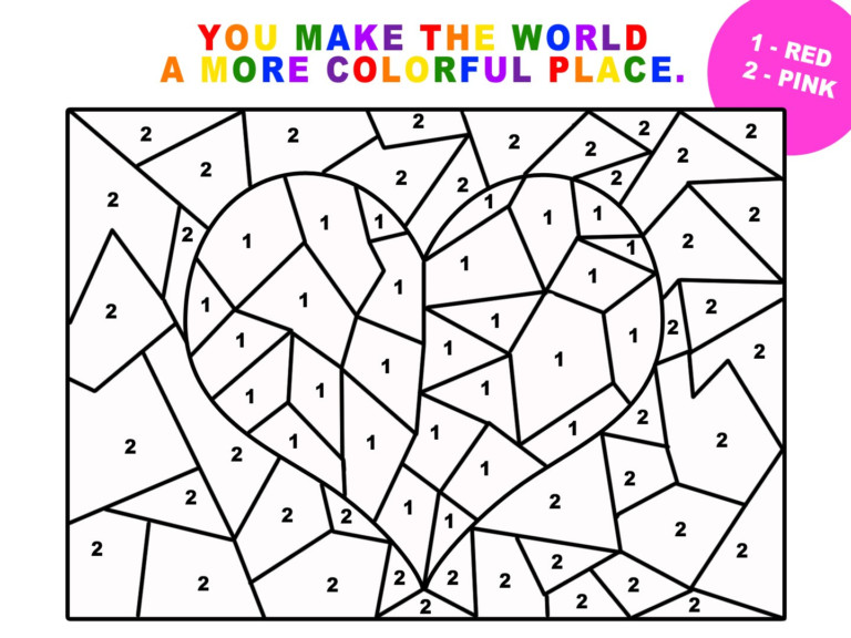 Color By Number Valentines The Sewing Rabbit