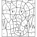 Color By Numbers African Elephant Coloring Pages Printable