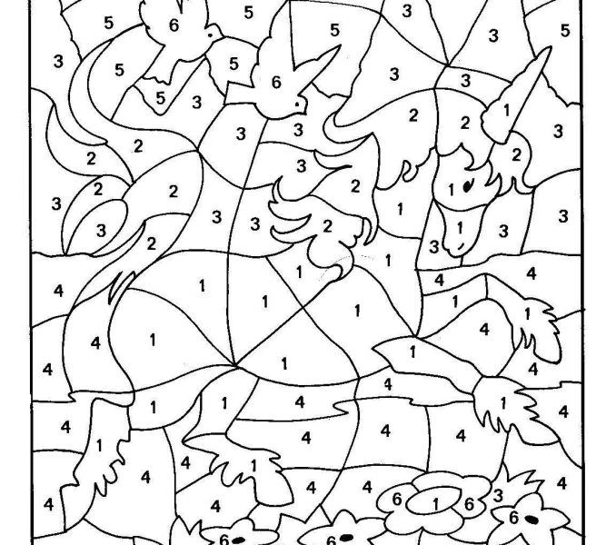 Color By Numbers Coloring Pages Printable Color Number For 