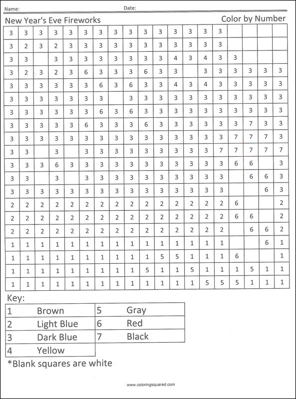 Coloring Squared Holiday Color By Number Coloring 