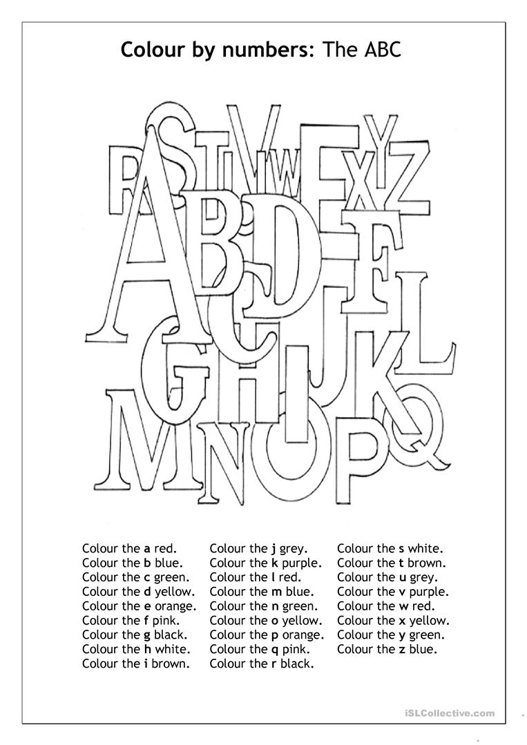 Colour By Number The ABC Worksheet Free ESL Printable Colour By Number The ABC Worksheet Free ESL Printable