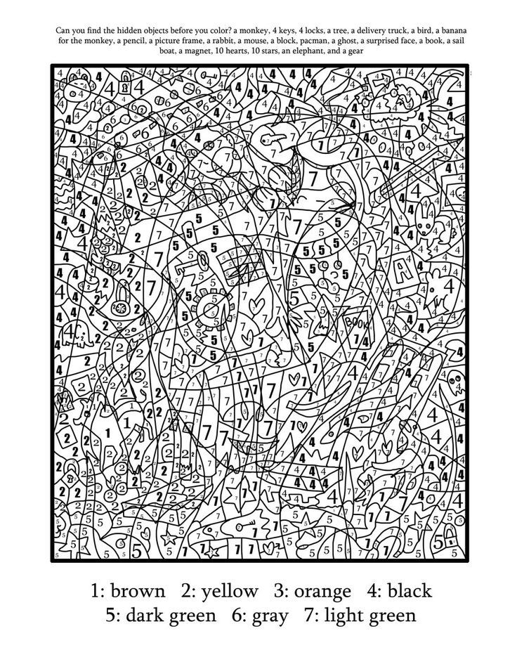 Difficult Color By Number Printables Coloring Home
