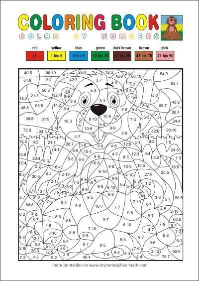 Division Coloring Worksheets 3rd Grade Math Multiplication 