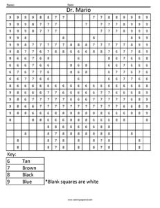 Dr Mario Color By Number Coloring Squared Dr Mario Color By Number Coloring Squared