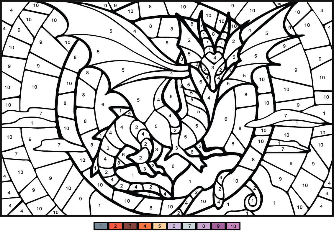 Dragon Color By Number Coloring Play Free Coloring Game 