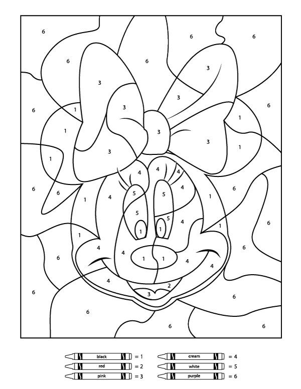 Free Disney Color By Number Printables Disney Coloring 