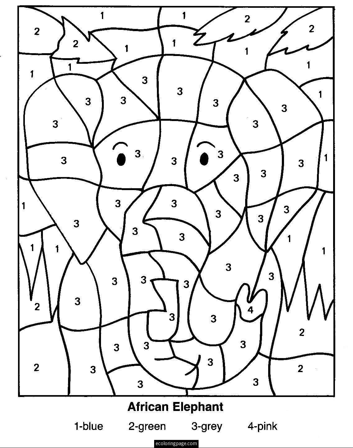 Free Printable Color By Number Coloring Pages Best 