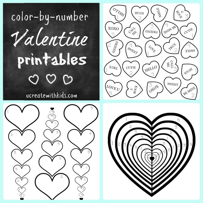 Free Printable Color By Number Valentine Pages U Create