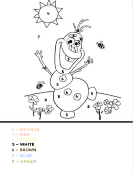 Frozen Color By Number Olaf By Zaryn Niemi Teachers Pay 