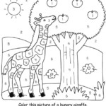 Giraffe Color By Number Coloring Printables Giraffes