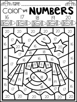 Halloween Color By Code Numbers 11 20 Teen Number Halloween Color By Code Numbers 11 20 Teen Number