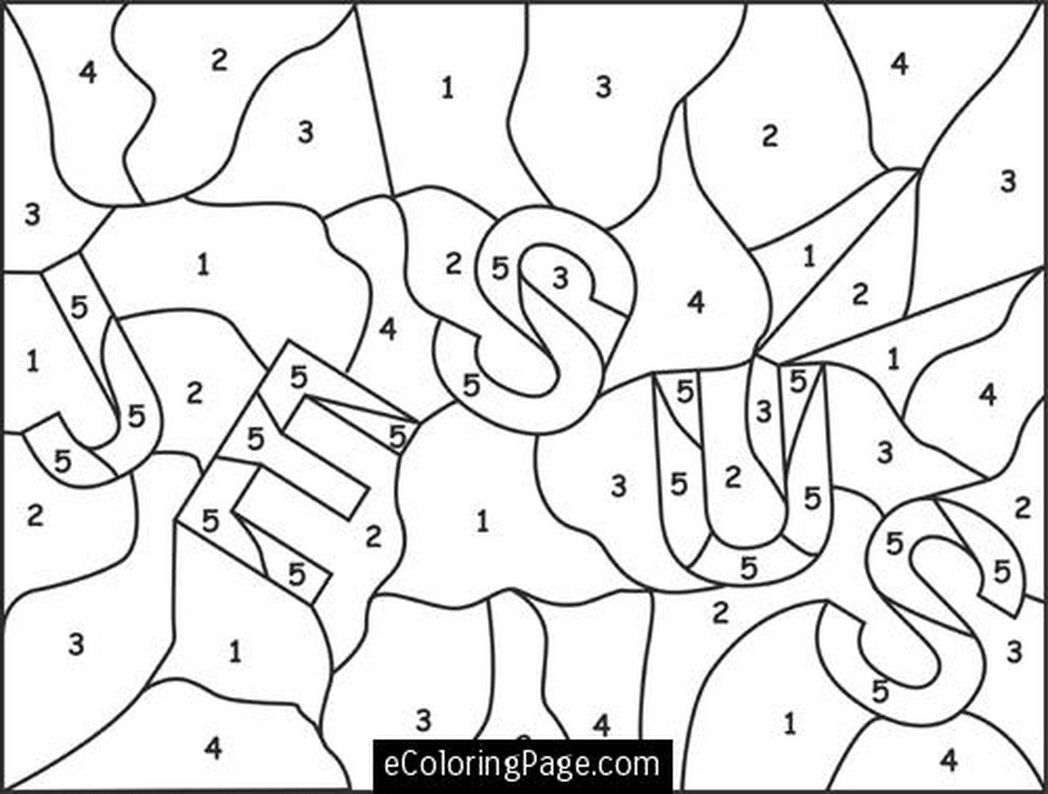 Jesus color numbers coloring page for printable 531751 