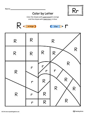 Lowercase Letter R Color by Letter Worksheet 