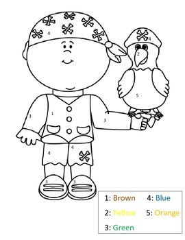 Pirate Color By Number 1 5 By 3 Sweet Peas Teachers Pirate Color By Number 1 5 By 3 Sweet Peas Teachers