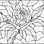 Rose Printable Color By Number Page Hard Rose