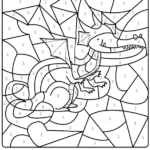 Simple Dragon Color By Number Worksheet