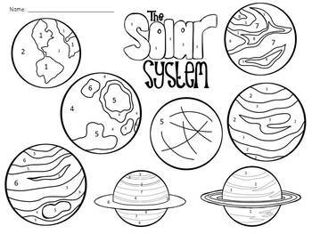 Solar System Planets Color By Number By JH Lesson Design 