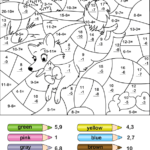 Subtract Numbers And Color Picture Worksheet Turtle Diary