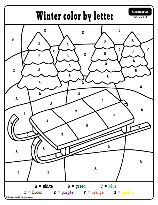 Winter Color By Numbers Worksheets Planes Balloons Winter Color By Numbers Worksheets Planes Balloons