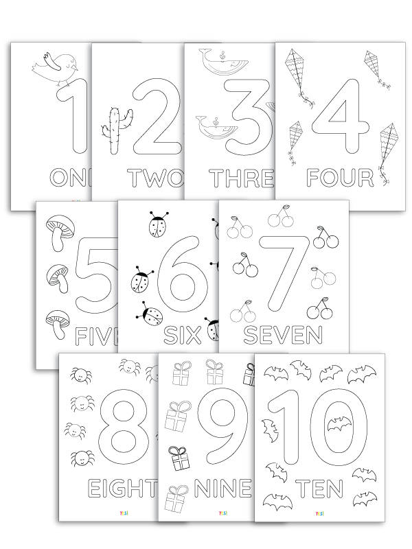 1 To 10 Colouring Pages | Color by Number Printable