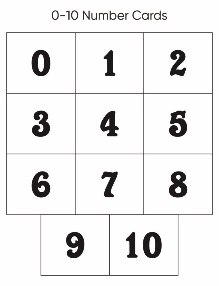 10 Best Printable Number Card 1 10 Printablee