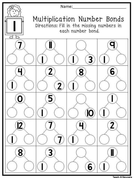 12 Printable Multiplication Number Bonds Worksheets 