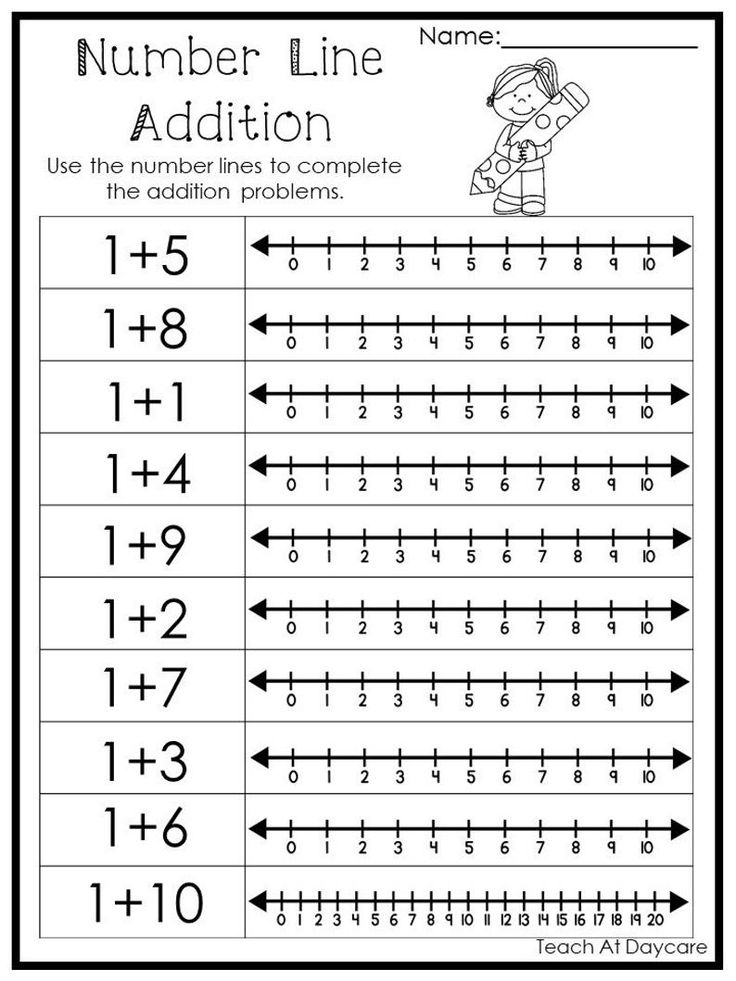 15 Printable Number Line Adding Worksheets Numbers 1 10 