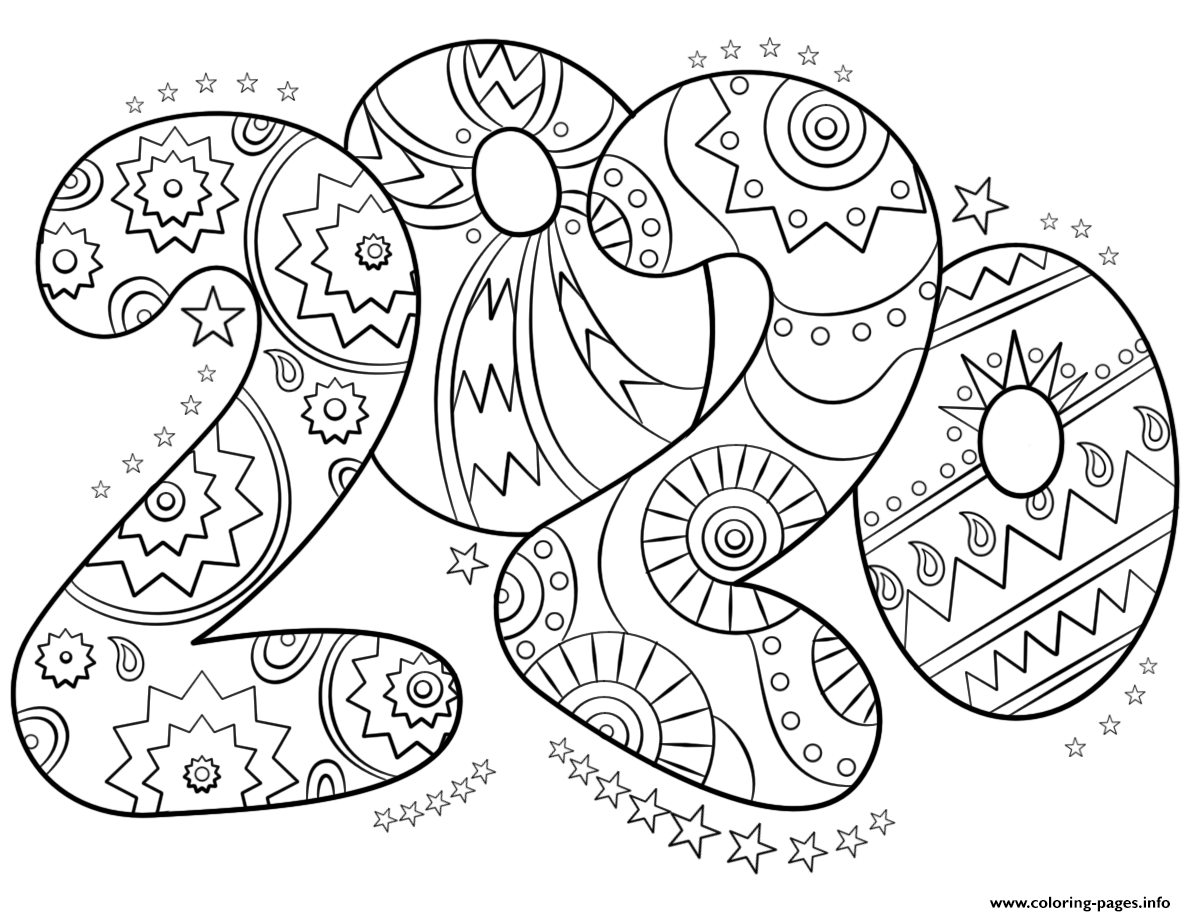 2020 Number New Year Coloring Pages Printable 2020 Number New Year Coloring Pages Printable