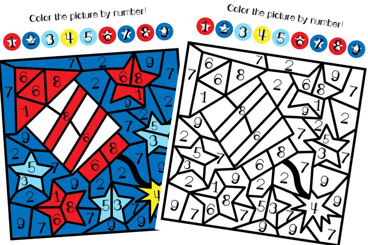 4th Of July Color By Number Printable Views From A Step 