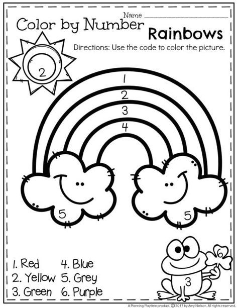 5 Rainbow Color By Number Printables For Kids 